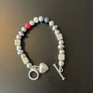 Silpada Silver Patriotic Bracelet 8 1/4”
